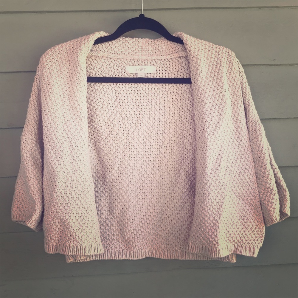 Sparkly LOFT elbow sleeve chunky sweater